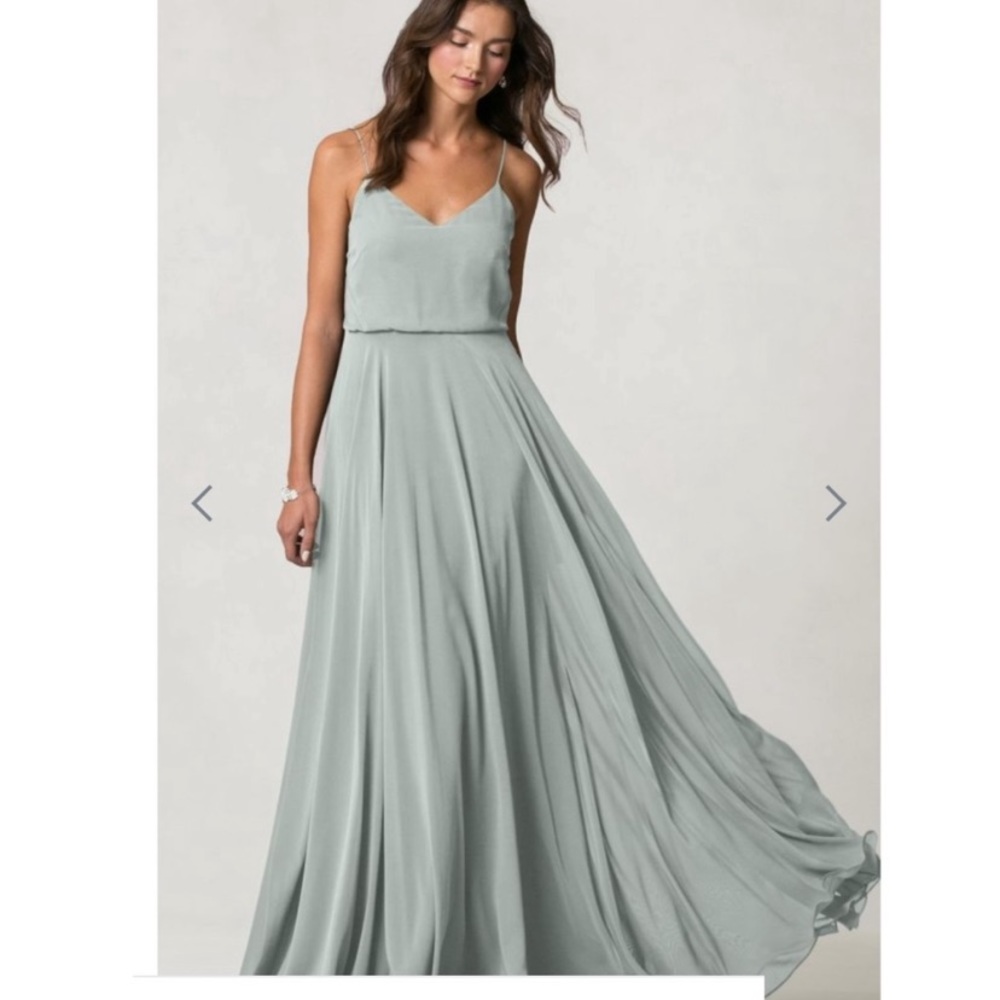 Jenny Yoo Morning Mist Lux Chiffon Dress